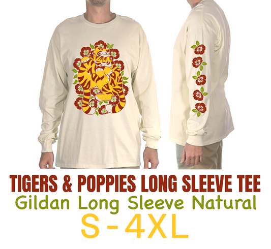 Tigers & Poppies | Long Sleeve T-Shirt