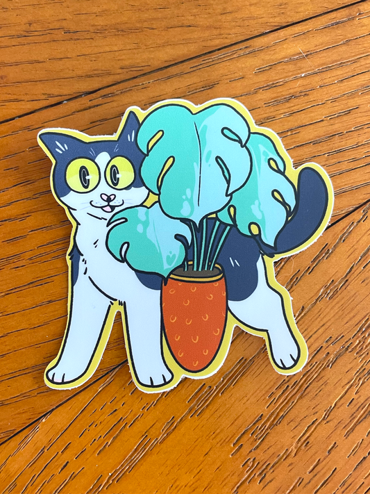 Lil Kitty Monstera | Sticker