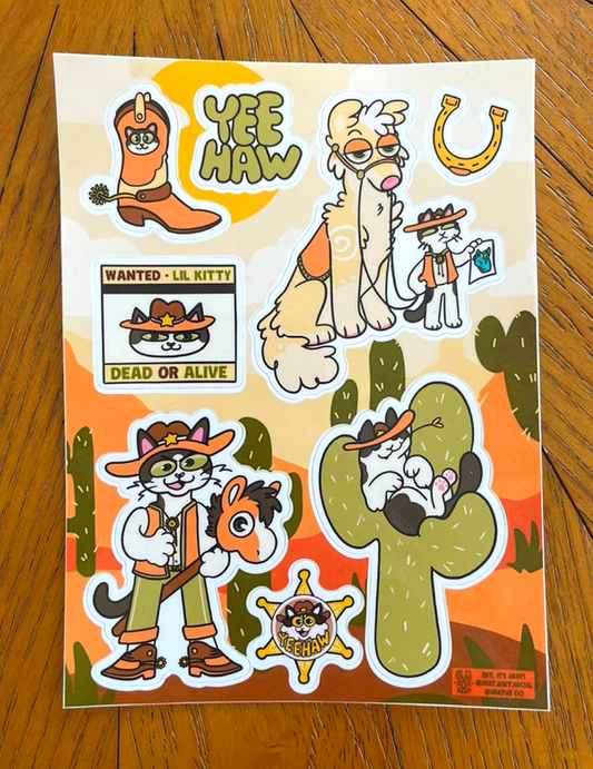 Cowboy Lil Kitty | Sticker Sheet