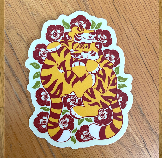 Tigers & Poppies | Sticker